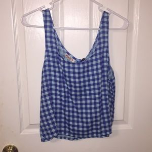 Blue checkered crop top